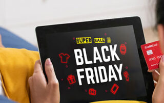 Someone using a tablet to view online Black Friday sales